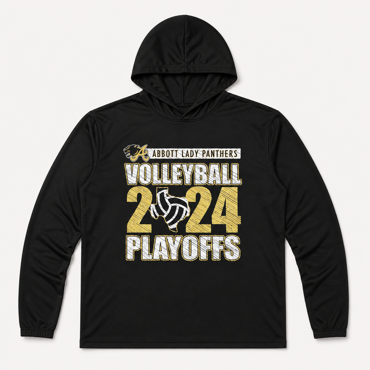 Playoffs 2024 Lady Panther Volleyball -HOODED-Dry Fit long sleeve