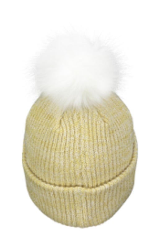 *Pom-Pom Beanie - Leather Patch Abbott Panther Logo